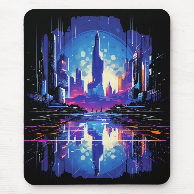 Mousepad Cyberpunk City Skyline (Frente)