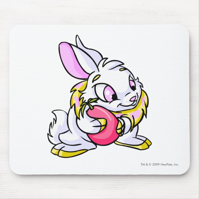 Mousepad Cybunny amarelo que abraça Negg (Frente)