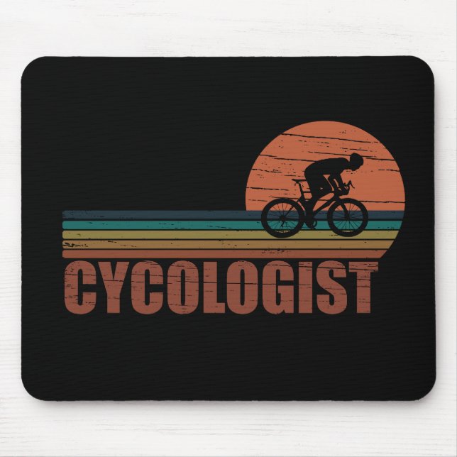 Mousepad Cycologist tem um ciclismo engraçado dizendo (Frente)