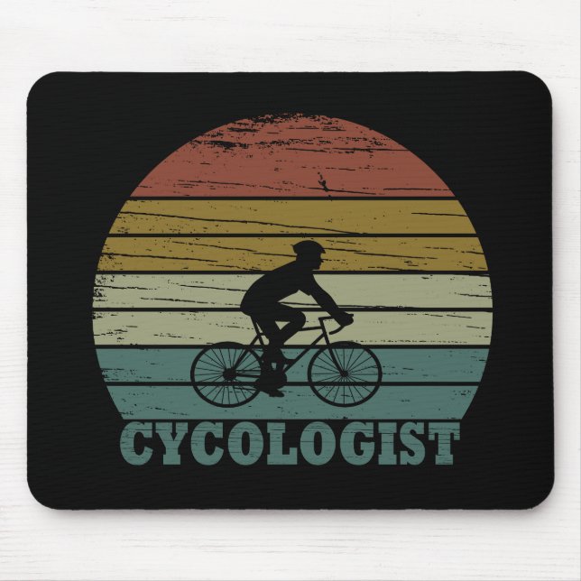 Mousepad Cycologist tem um ciclismo engraçado dizendo (Frente)
