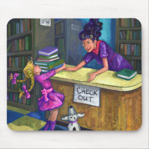 Mousepad Da biblioteca da verificação trabalhos de arte