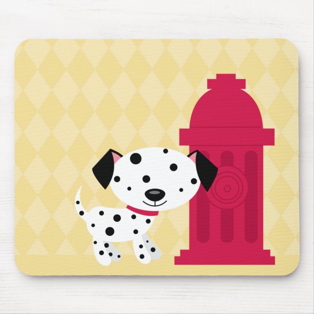 Mousepad da boca de incêndio do cão & de fogo do (Frente)