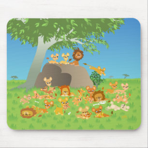 Mousepad da família do leão dos desenhos animado