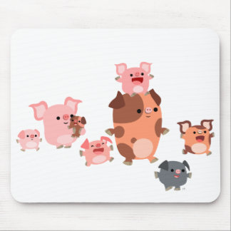 Mousepad da Família Suína de Cartoon Bonito