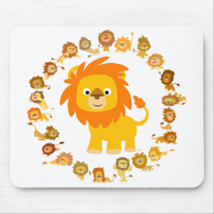 Mousepad da mandala do leão dos desenhos animados