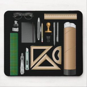 mousepad da mesa do arquiteto