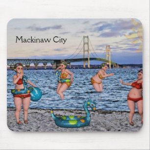 Mousepad da ponte da cidade de Mackinaw Divertida
