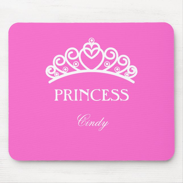 Mousepad da princesa personalizada a rosa com nome (Frente)