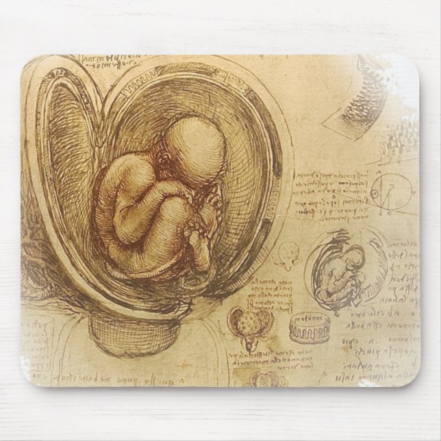Mousepad da Vinci - esboço do embrião (Frente)
