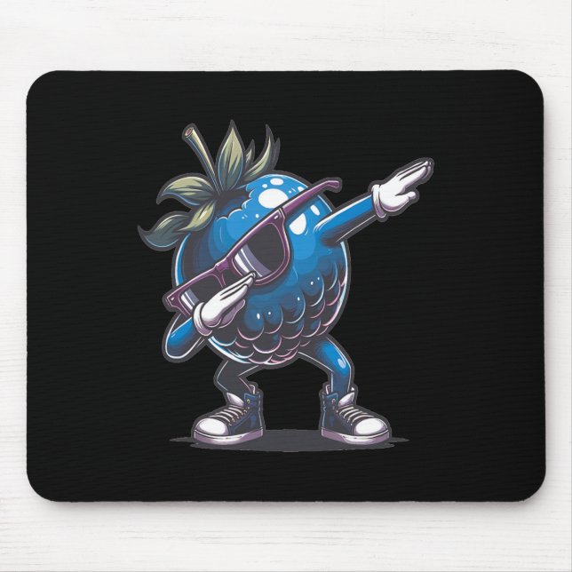 Mousepad Dab Blueberry Dancing Dabbing Fruta Blueberry (Frente)