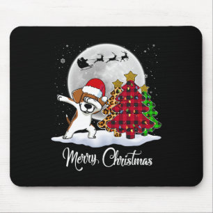 Mousepad Dabbing Beagle Dab Dog Santa Hat Árvore de Natal F