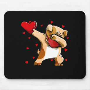 Mousepad Dabbing Buldogue Com Dias de os namorados Engraçad