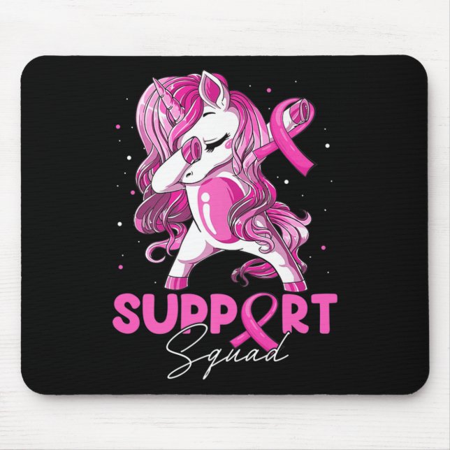 Mousepad Dabbing de consciência de Cancer de mama em quadra (Frente)