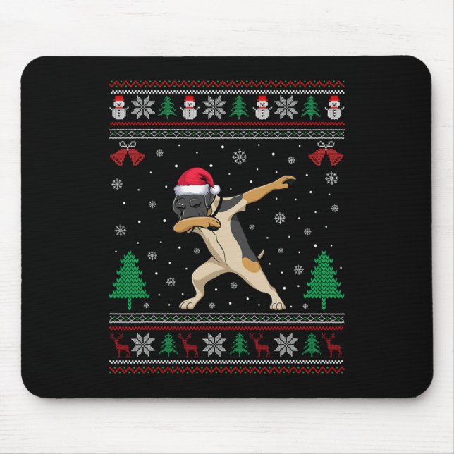 Mousepad Dabbing German Shorired Pointer Dog Santa Hat C (Frente)