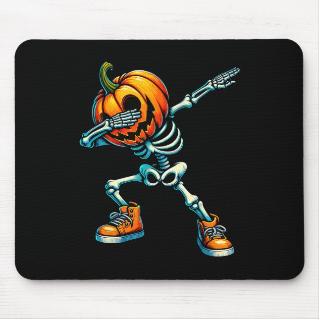 Mousepad Dabbing Halloween Skeleton Boys Trick Trey Funny (Frente)