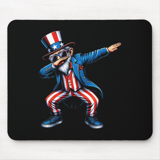Mousepad Dabbing Tio Sam Funny 4 De Julho Meninos Patriótic (Frente)