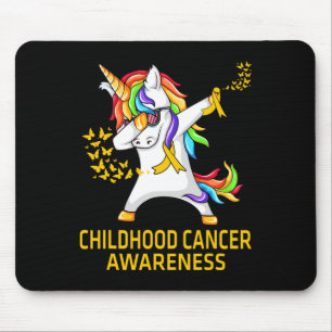 Mousepad Dabbing Unicorn Chilhood Cancer Awarness Warrior