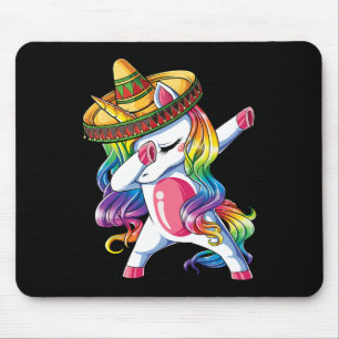 Mousepad Dabbing Unicorn Funny Cinco De Mayo Women Rainbow