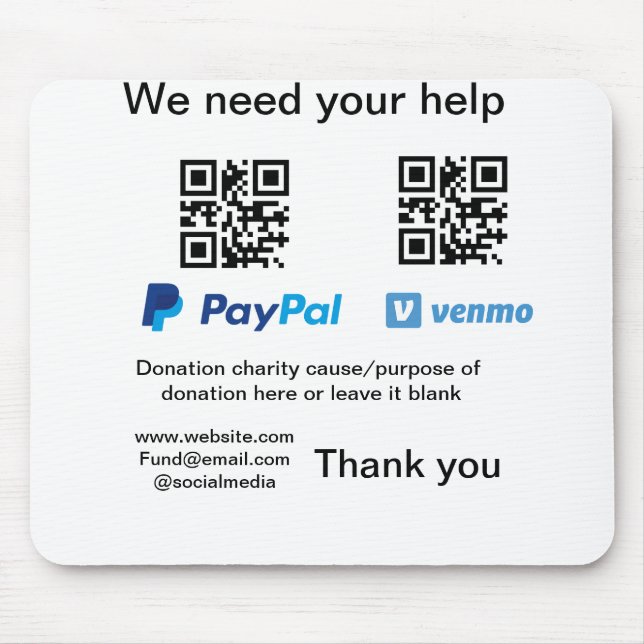 Mousepad Dação Coleção de Dons jar adicionar seu nome q r c (Frente)