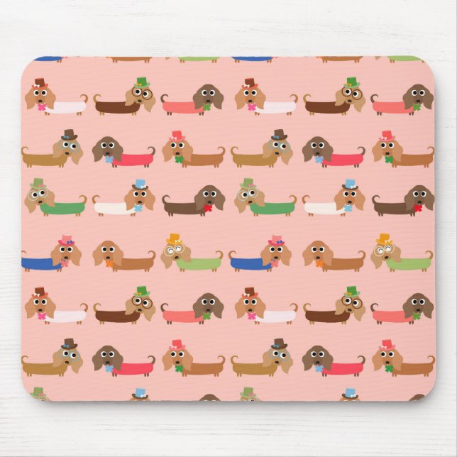 Mousepad Dachshances a rosa (Frente)