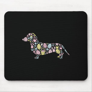 Mousepad Dachshund Bunny Páscoa Páscoa de Ovos Dia das Mulh