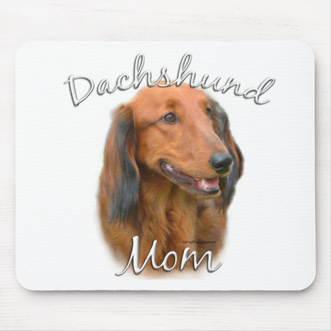 Mousepad Dachshund (cabelos longos) Mãe 2 (Frente)