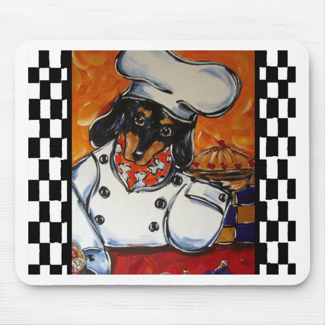 Mousepad Dachshund Chefs (Frente)
