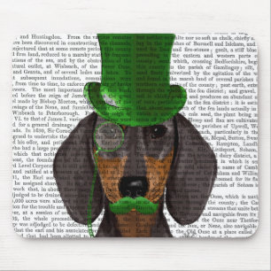 Mousepad Dachshund com o Chapéu Verde Preto 2