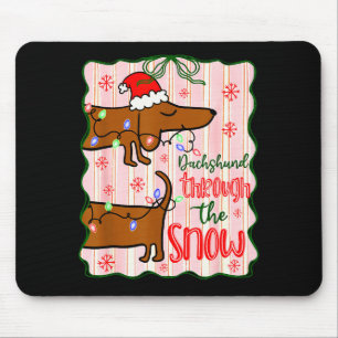 Mousepad Dachshund Coquete Através Da Neve, Camisetas De Na