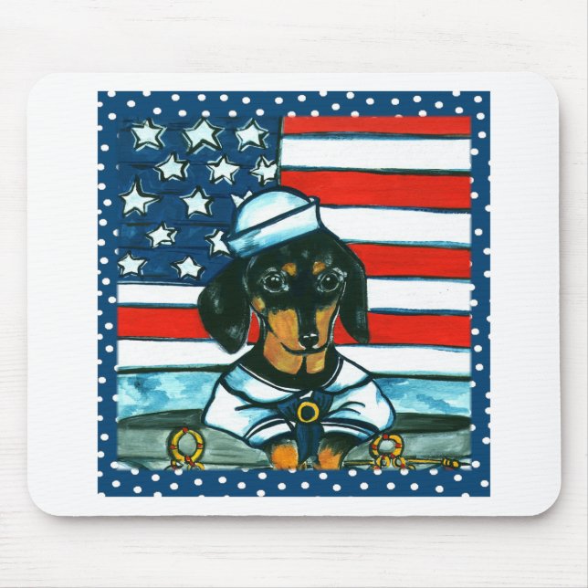 Mousepad Dachshund do Dia 4 de Julho (Frente)