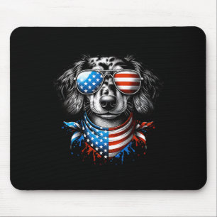 Mousepad Dachshund Dog Patriótico 4 De Julho Americano F
