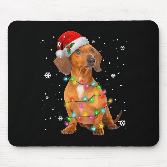 Mousepad Dachshund Dogs Natal Em Árvore Presentes Para Pet  (Frente)