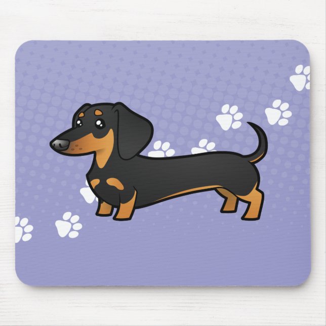 Mousepad Dachshund dos desenhos animados (alise o casaco) (Frente)