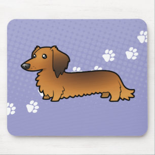 Mousepad Dachshund dos desenhos animados (longhair)