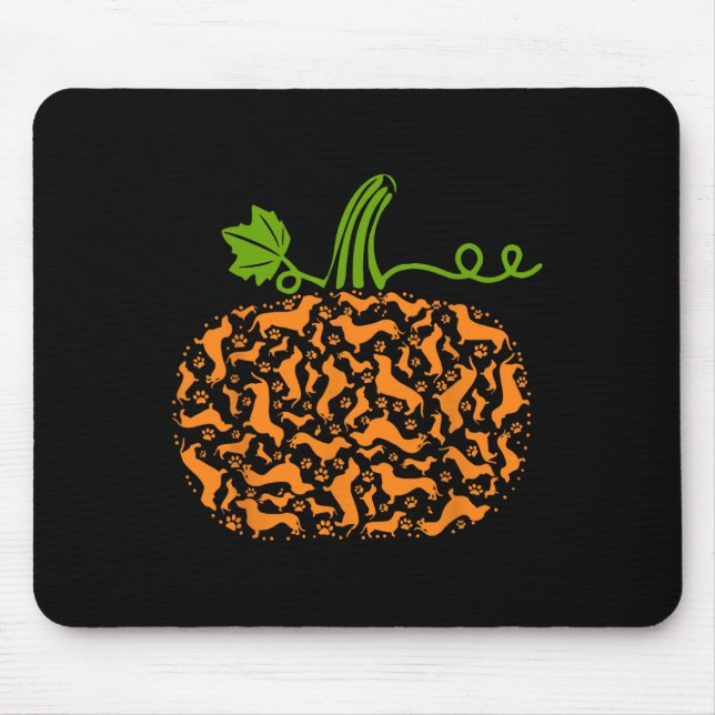Mousepad Dachshund Doxin Pumpkin Diversão Halloween Cog Lov (Frente)