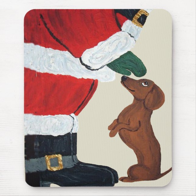 Mousepad Dachshund e papai noel (Frente)