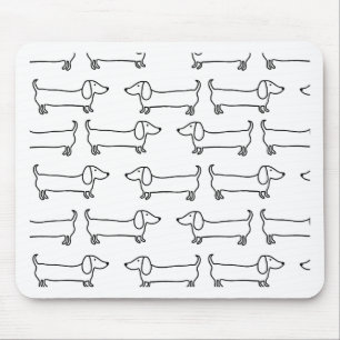 Mousepad Dachshund em preto-branco