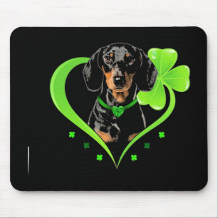 Mousepad Dachshund Em Shamrock Heart