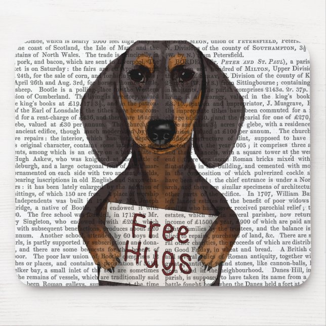Mousepad Dachshund Free Hugs (Frente)