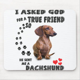 Mousepad Dachshund Miniature Gift, Sausage Dog, Weenie Wog,