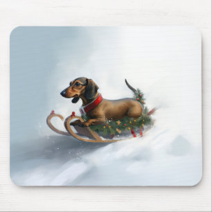 Mousepad Dachshund Natal neve inverno