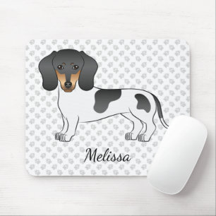 Mousepad Dachshund Piebald Preto e Castanho de Pelo Curto &