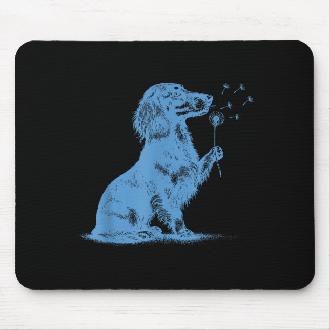 Mousepad Dachshund soprando desejos dandelion adorável aman (Frente)