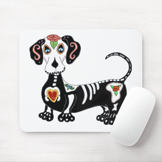 Mousepad Dachshund Sugar Skull (Com mouse)