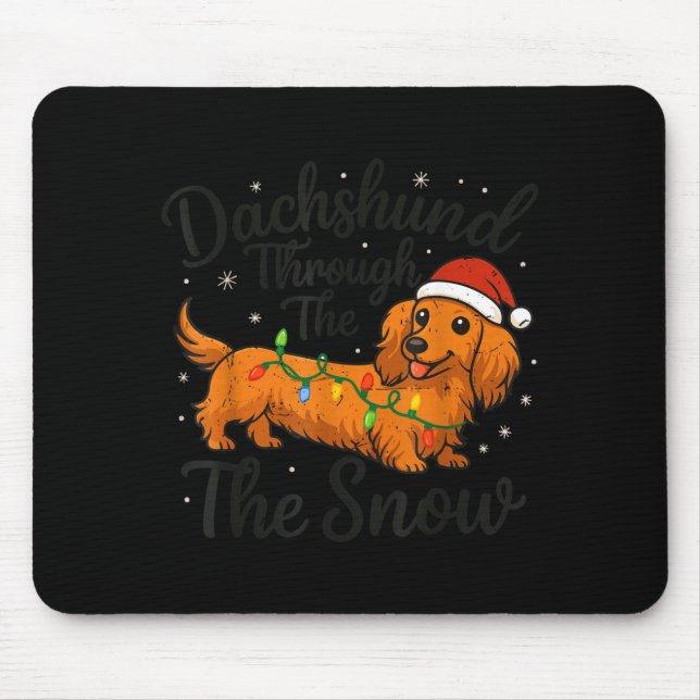 Mousepad Dachshund Through The Snow Christmas Pajama Toddle (Frente)