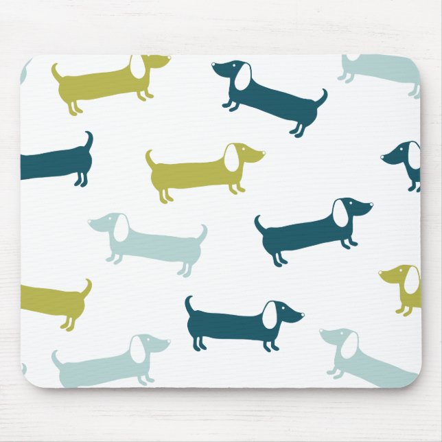 Mousepad Dachshunds bonitos em grandes cores (Frente)