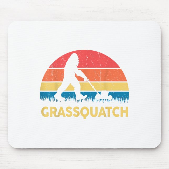 Mousepad Dad Lawn Mowing Grquatch Bigfoot Mower Gift Funny  (Frente)