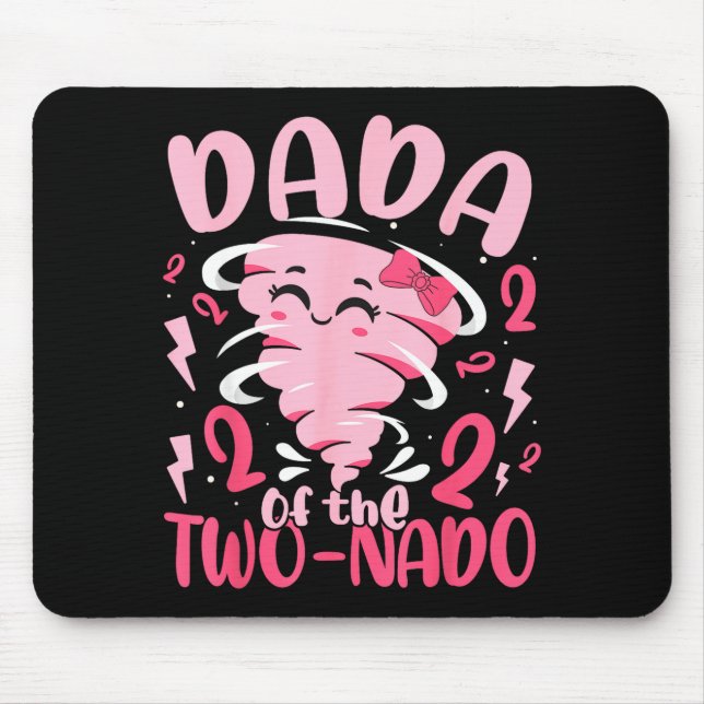 Mousepad Dada do tornado de dois-nado tema de 2º aniversári (Frente)