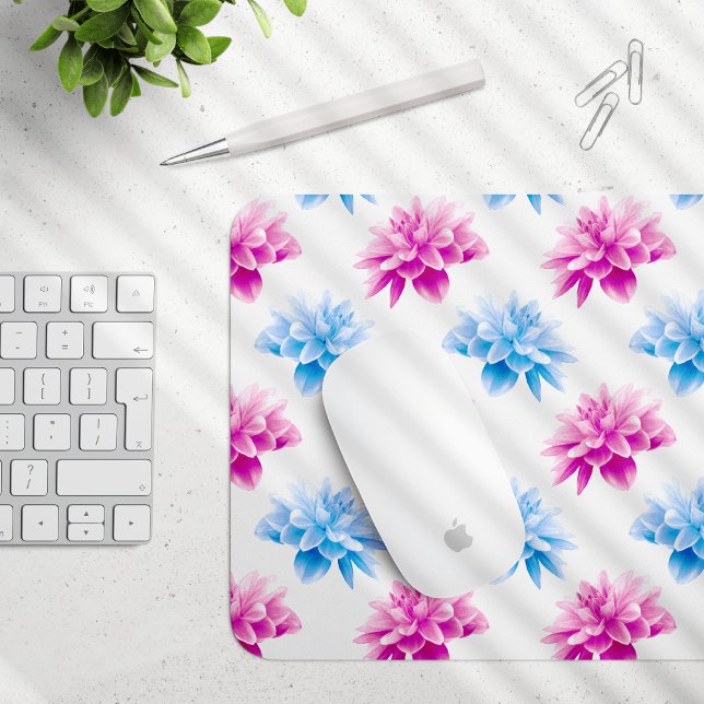 Mousepad Dahlia Rosa, Blue Dahla, Floral, Flores (Criador carregado)