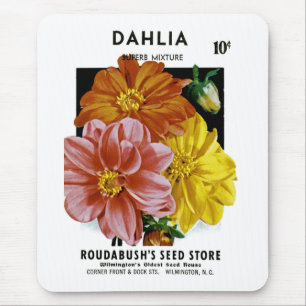 Mousepad Dahlia Vintage Seed Packet